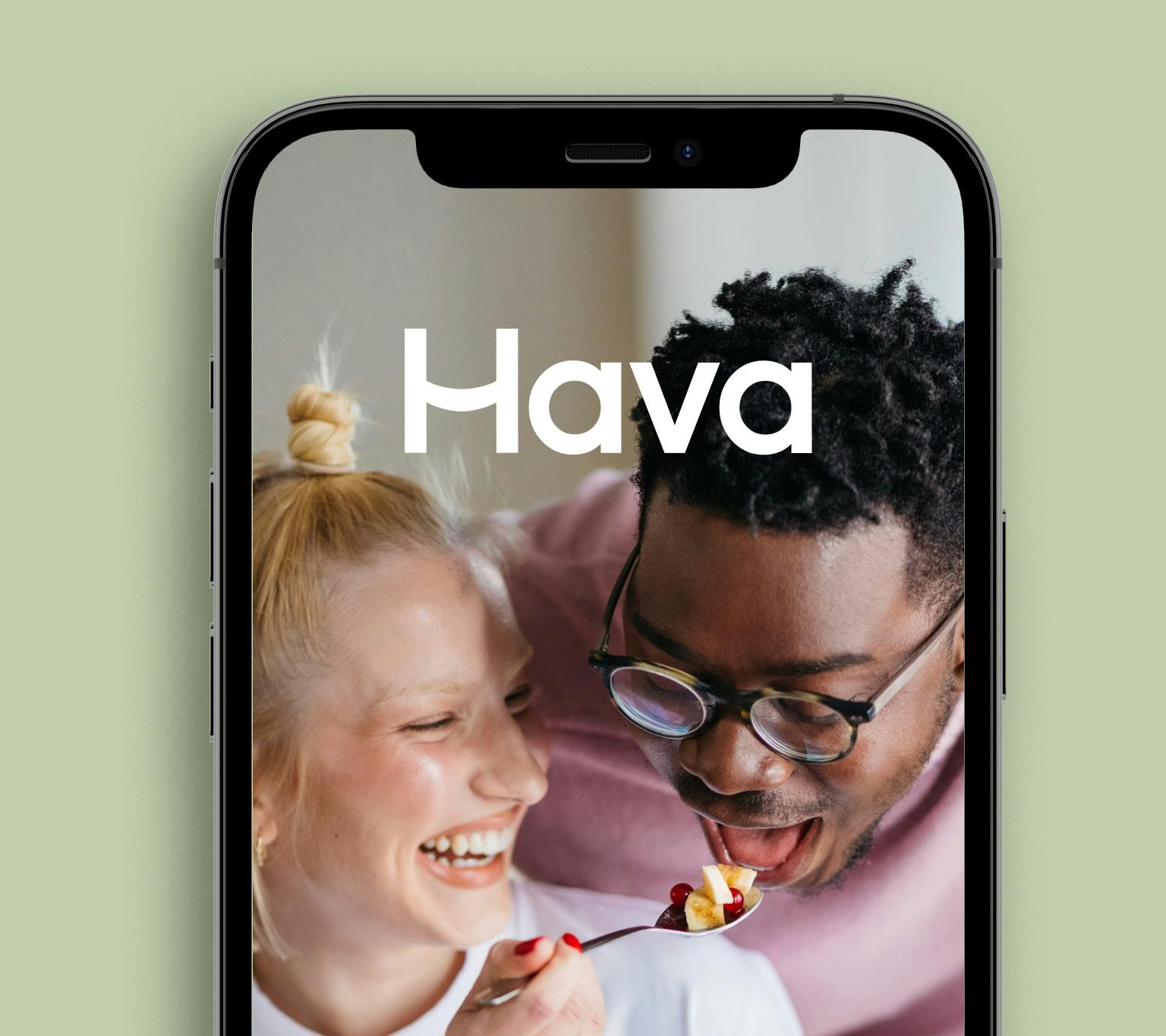 Image of iphone with hava app