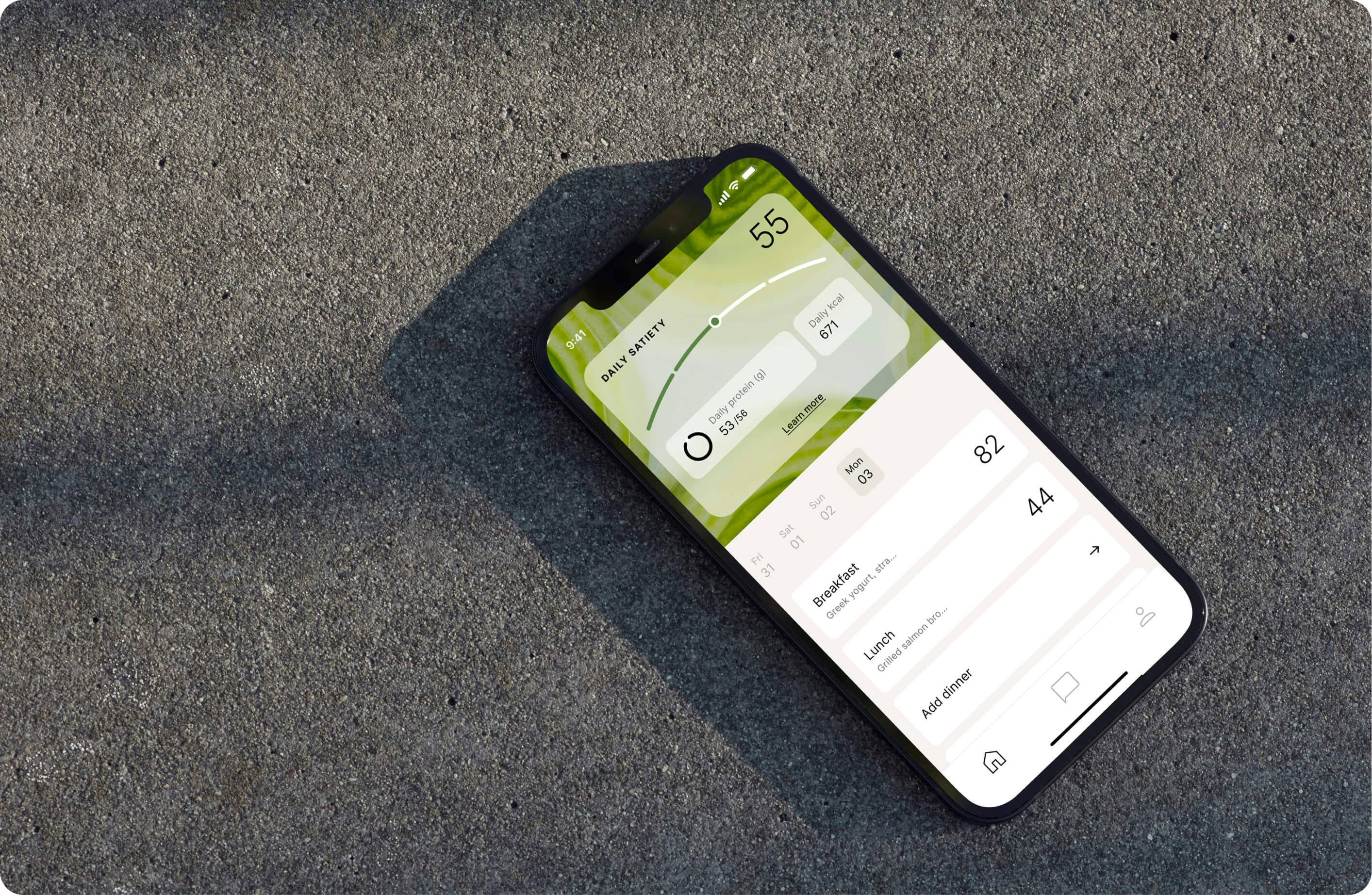 Phone on the ground with Hava app open